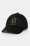Armani Exchange șapcă de baseball din bumbac culoarea negru, cu imprimeu, 944208 3R131