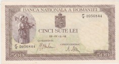 ROMANIA 500 LEI aprilie 1941 aXF