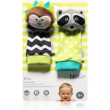 BBL&Uuml;V D&uuml;o șosete cu zornăitoare Hedgehog / Racoon 2 buc