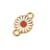 Pandantiv decorativ metalic 14 x 21 mm Floare alba, Crisalida