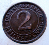 7.765 GERMANIA WEIMAR 2 REICHSPFENNIG 1924 D, Europa, Bronz