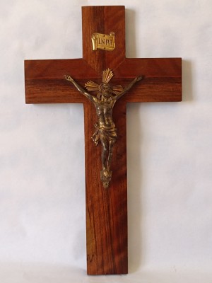 Cruce de perete, Crucifix antic, Isus metal, 40x23,1cm foto