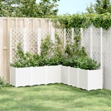 VidaXL Jardinieră de grădină cu spalier, alb, 160x160x140 cm PP