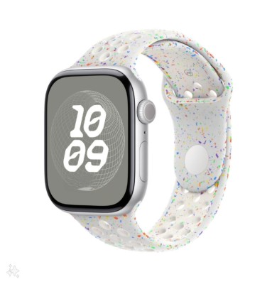Curea sport cu orificii, THD, compatibila Apple Watch 46 mm seria 10, Apple Watch SE 44 mm, alba foto