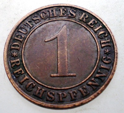 B.319 GERMANIA WEIMAR 1 REICHSPFENNIG 1936 A foto