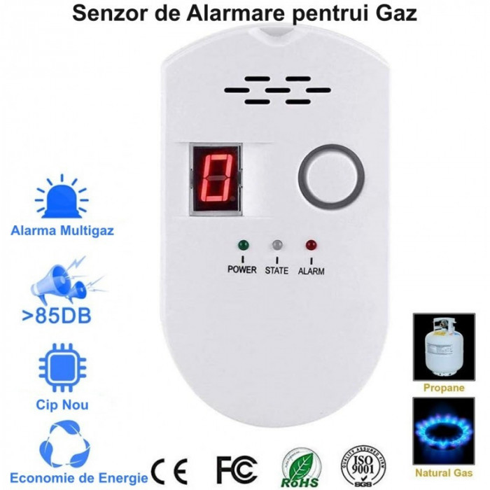 Senzor Detector de Gaze cu Alarma 85db / AL-GS