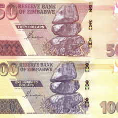 Bancnota Zimbabwe 50 si 100 Dolari 2020 - PNew UNC ( set x2 )