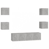Cumpara ieftin Set de dulapuri TV, 6 piese, gri beton, lemn prelucrat