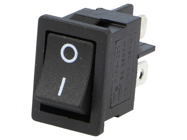 &Icirc;ntrerupător Balansier DPST Negru ON-OFF 3A 250V