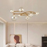 Lustra cu Abajur Rotund ,VENERE Luce, 3 Cercuri, 7xG9, Auriu, Metal , Inaltime Reglabila ModernLight Concept