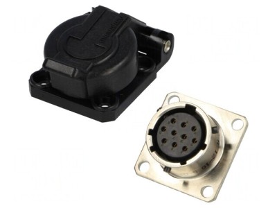 Conector Circular cu Flanșă pt Montare pe Panou foto