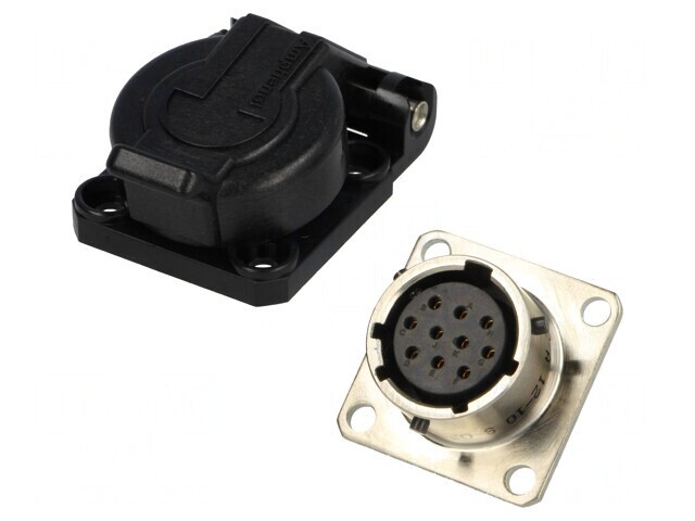 Conector Circular cu Flanșă pt Montare pe Panou