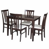 Cumpara ieftin Set dining maro wenge crem Leslie 110x70x74 cm, 43x53.3x94 cm
