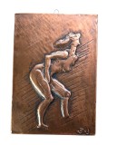 Micuț relief decorativ din foaie de cupru, nud