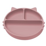 Farfurie compartimentata din silicon cu ventuza Kitty Old Rose 6 luni+, 1 bucata, Appekids