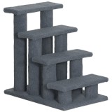 PawHut Scară pentru C&acirc;ini și Pisici cu 4 Trepte și &Icirc;nveliș din Pluș, 61x41x60 cm, Gri | Aosom Romania