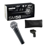 Cumpara ieftin Microfon Profesional Shure SM58 Cardioid Dinamic, Cablu Inclus, Voce, Conferinte, Petreceri, Nunta, Botez, Capsula Dinamica, Grilaj Otel Durizat