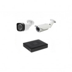 Kit 2 camere supraveghere 2MP Full HD AHD 1080p, Exterior + DVR 4 canale 5MP foto