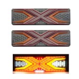 BZRSH Set 2 Lampi LED Spate Universale 12-24V Semnalizare Dinamica 33x13cm Rosu Galben Alb