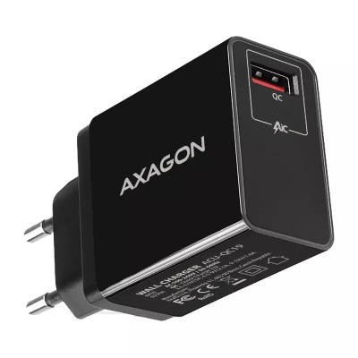 Incarcator retea AXAGON ACU-QC19 1x USB A QC3.0 /AFC /FCP /SMART 19W negru foto