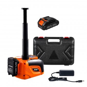 Kit cric electric cu acumulator, Inaltime ridicare 160-450 mm, Telecomanda, Max 5 Tone, Triunghi reflectorizant, Lanterna foto