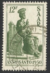 GERMANIA SAAR 1950 --STATUIA LUI MICHELANGELO LA ROMA