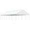 Gossi foisor cu acoperis, alb, 13,38x5,88x3,75 m, polietilena
