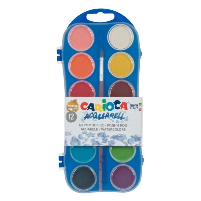 Set Acuarele Carioca, 12 Culori, Pensulă Inclusă, Multicolor foto