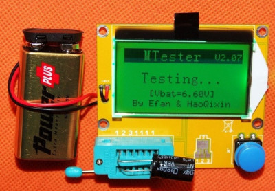 Tester ESR metru digital LCD 128 x 64 pixeli diode condensatori tranzistori foto