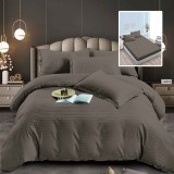 Set lenjerie de pat pentru 2 persoane XXL, Bumbac Damasc Policotton, 6 piese, Cearceaf pat cu elastic, Cearceaf pilota 200x230, Fete de perne 50x70 x