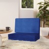 Scaun de podea pliabil, albastru, material textil