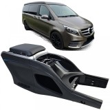 Console central de lux neagra cu frigider, potrivita pentru Mercedes V-Class W447 14-23 Performance AutoTuning