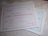 FABRICA DE STICLA CU GAZ METAN * CERTIFICAT PROVIZORIU , 1946/1947 ( LOT 7 BUC )