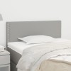 Tablie Pat Gri Deschis 100cm Textil Reglabila Somiera Tapisata Dormitor Spuma Lemn