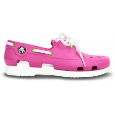 Pantofi Crocs Kids&#039; Beach Line Lace Boat Shoe Roz - Fuchsia