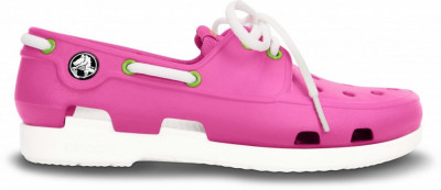 Pantofi Crocs Kids&amp;#039; Beach Line Lace Boat Shoe Roz - Fuchsia foto