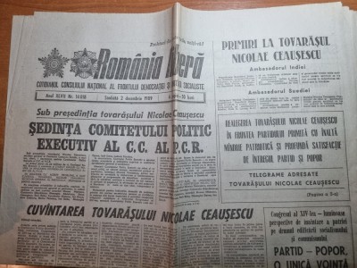 romania libera 2 decembrie 1989-cuvantarea lui ceausescu la sedinta PCR foto