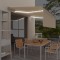 Copertină retractabilă manual cu stor &amp; LED, crem, 4x3 m