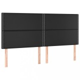 Cumpara ieftin Tablii de pat, 4 buc, negru, 90x5x78/88 cm, piele ecologica