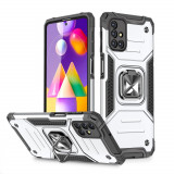 Wozinsky Ring Armor Husă Kickstand Tough Rugged Husă Pentru Samsung Galaxy M31s Argintiu 9111201919945