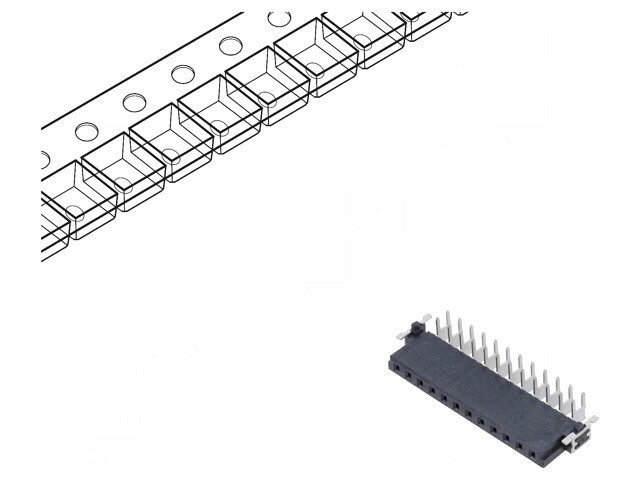 Conector PCB-PCB mamă 12 pini 2,54mm har-flex Power 19A THT