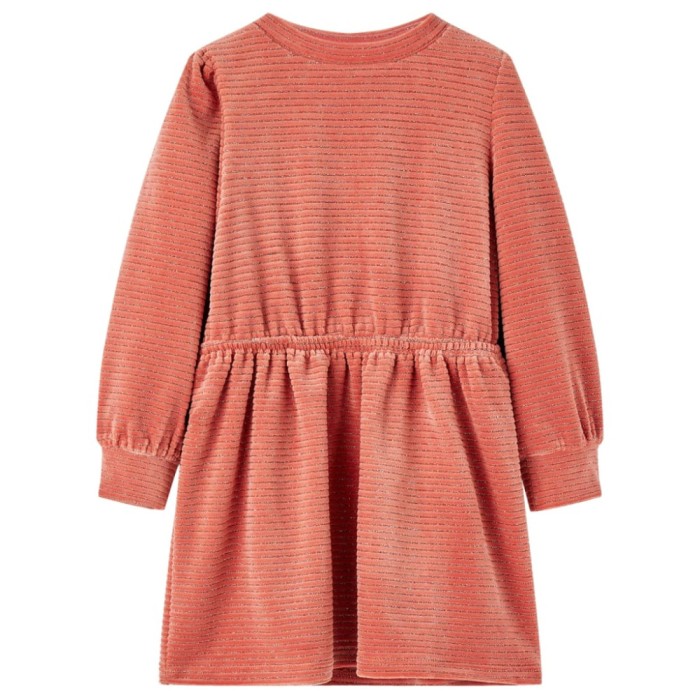 Rochie pentru copii cu m&acirc;neci lungi, roz mediu, 140