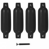 VidaXL Baloane de acostare, 4 buc., negru, 41 x 11,5 cm, PVC