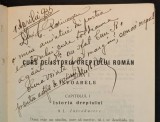 rara 1926 ISTORIA, ORIGINEA DREPTULUI ROM&Acirc;N 456 pag. Dedicatie autograf ION PERETZ pt CONSTANTIN G. RARINCESCU  (semnatura) Studiu Comparativ. Juridic