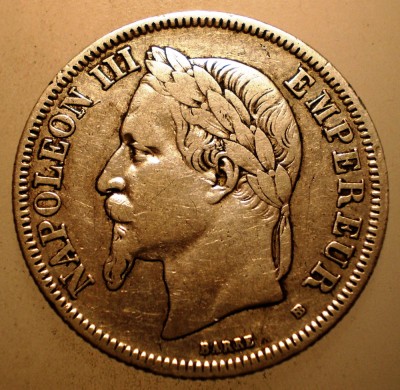 F.506 FRANTA NAPOLEON III 2 FRANCS FRANCI 1869 BB ARGINT 10g foto
