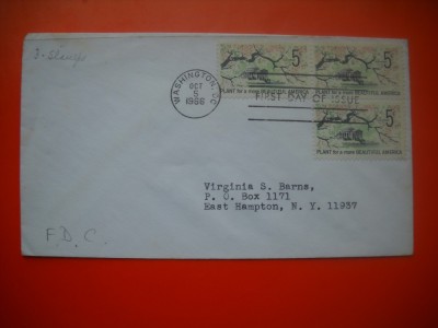 HOPCT PLIC S FDC NR 752 BEAUTIFUL AMERICA -ARBORI 1966 -SUA -CIRCULAT foto
