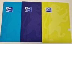 Caiet Oxford A5 48 file , hartie Optik Paper 90g/mp, PEFC, coperta laminata PP soft touch, patratele, colturi rotunjite, motiv Campus Pastel, verde /