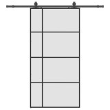 Cumpara ieftin Usa glisanta cu set de feronerie neagra 102,5x205 cm Sticla ESG