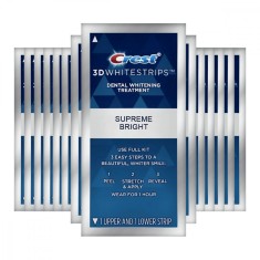 Benzi Crest 3D White Whitestrips Supreme Bright, 14 plicuri, 16% concentratie, solutie albirea dinti