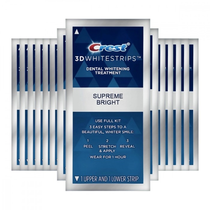 Benzi Crest 3D White Whitestrips Supreme Bright, 14 plicuri, 16% concentratie, solutie albirea dinti